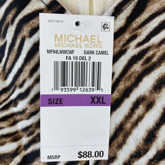 MICHAEL Michael Kors Dark Camel Blouse Top Size XXL - Picture 7 of 8
